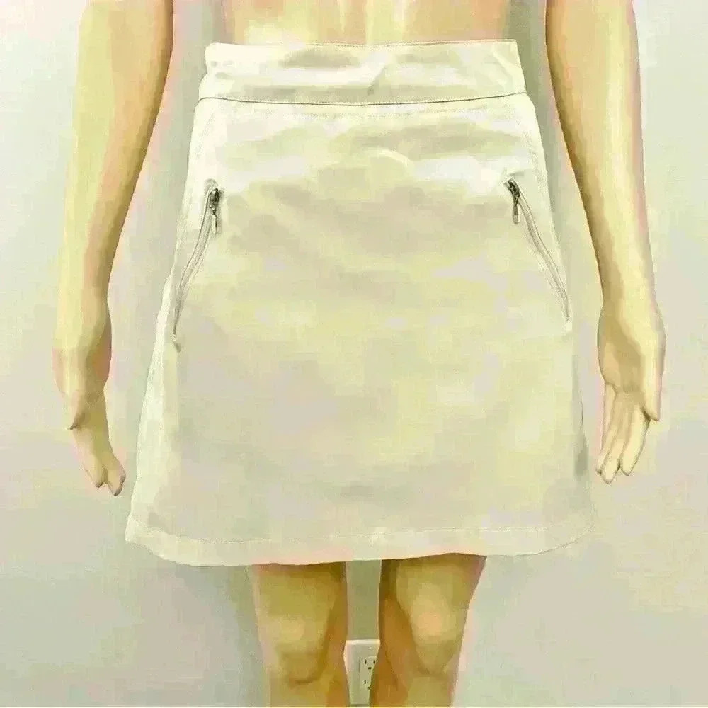 Lopez Golf Skort Mini Skirt Beige Minimalist A line High Waisted Athleisure.